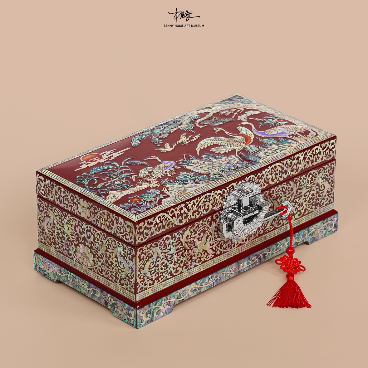 【本尼家】国粹非遗螺钿漆器盒手工中式实木送礼首饰珠宝收纳盒