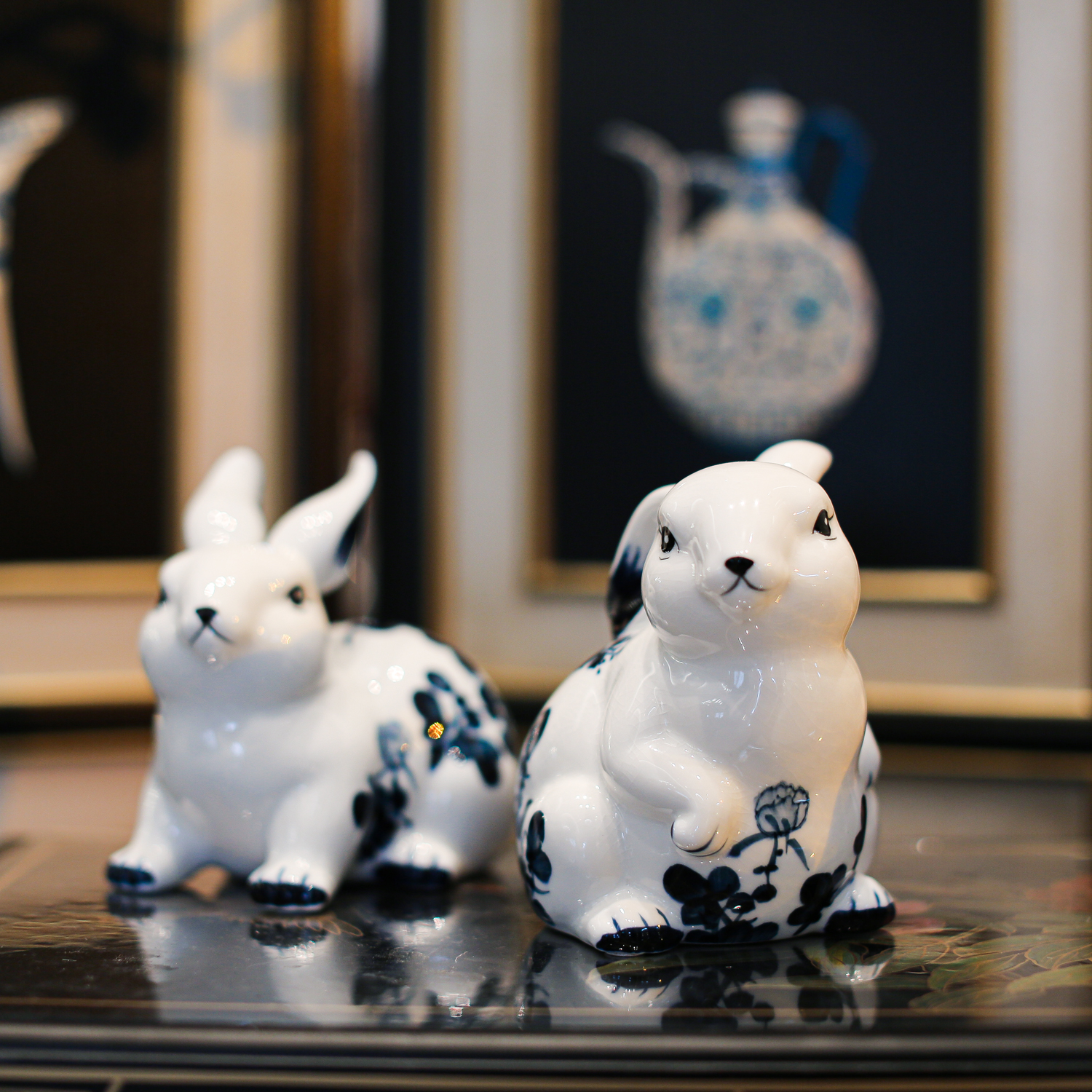 【本尼家】DS01创意陶瓷兔子雕塑艺术品家具客厅装饰桌面玄关摆件