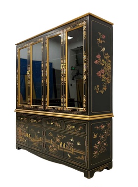 【本尼家】TS16新中式实木玄关柜彩绘储物柜酒柜150*38*206cm