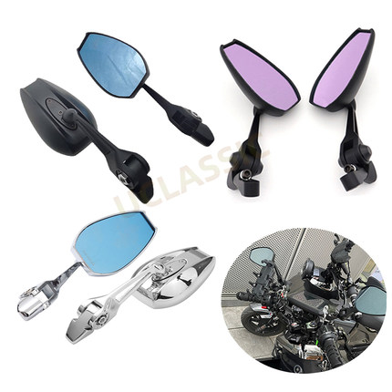适用小牛电动车AOSAEX改装电镀后视镜九号s07倒车蓝玻璃紫反光镜