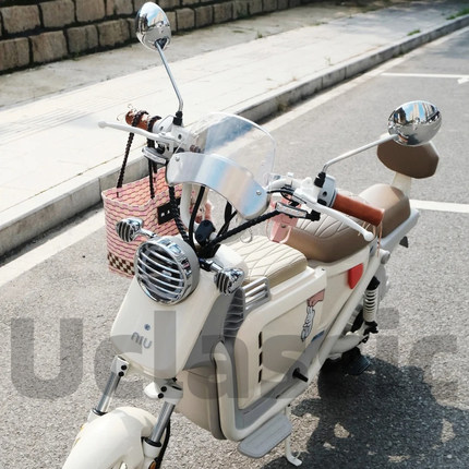 u1e小牛uqi复古改装配件大全定制坐垫牌照框边撑挡风脚踏篮筐护杠