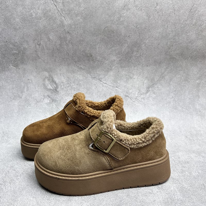 工厂2025秋冬断码绒面女鞋雪地靴厚底休闲舒适保暖时尚套脚短靴