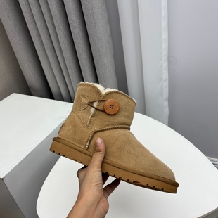 雪地靴牛皮厚底套脚绒里保暖女短靴 真皮女鞋 工厂2025处理冬款 断码