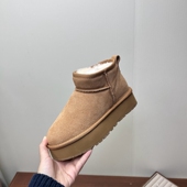 真皮羊毛女鞋 工厂2025处理冬款 断码 雪地靴牛皮厚底套脚保暖女短靴