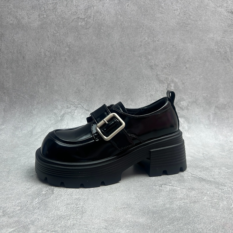 2025断码秋季真皮新款女鞋厚底休闲深口乐福鞋时尚牛皮百搭女单鞋