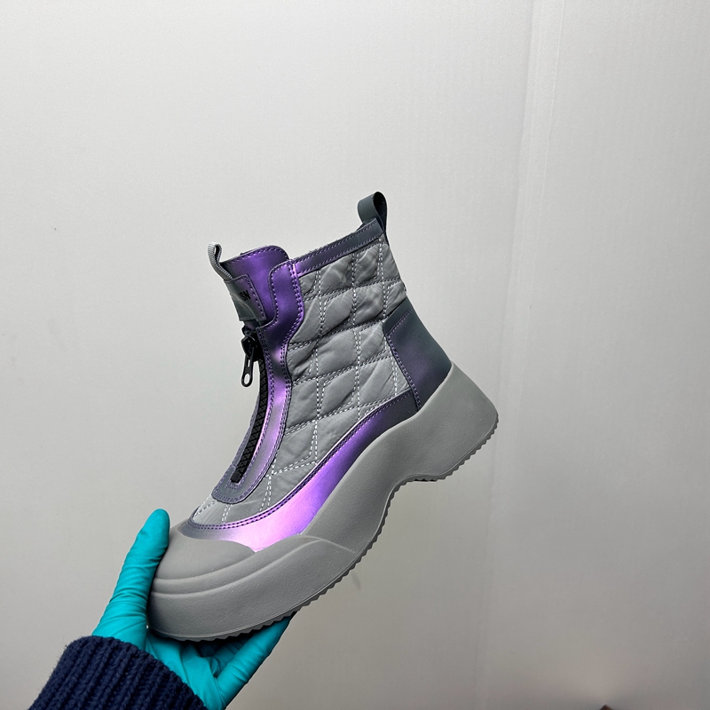 工厂2025秋冬断码布面女鞋雪地靴厚底休闲舒适保暖时尚拉链短靴