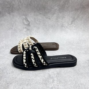 2026夏季新款断码女鞋一字拖处理厚底休闲套脚甜美镂空工厂女拖鞋