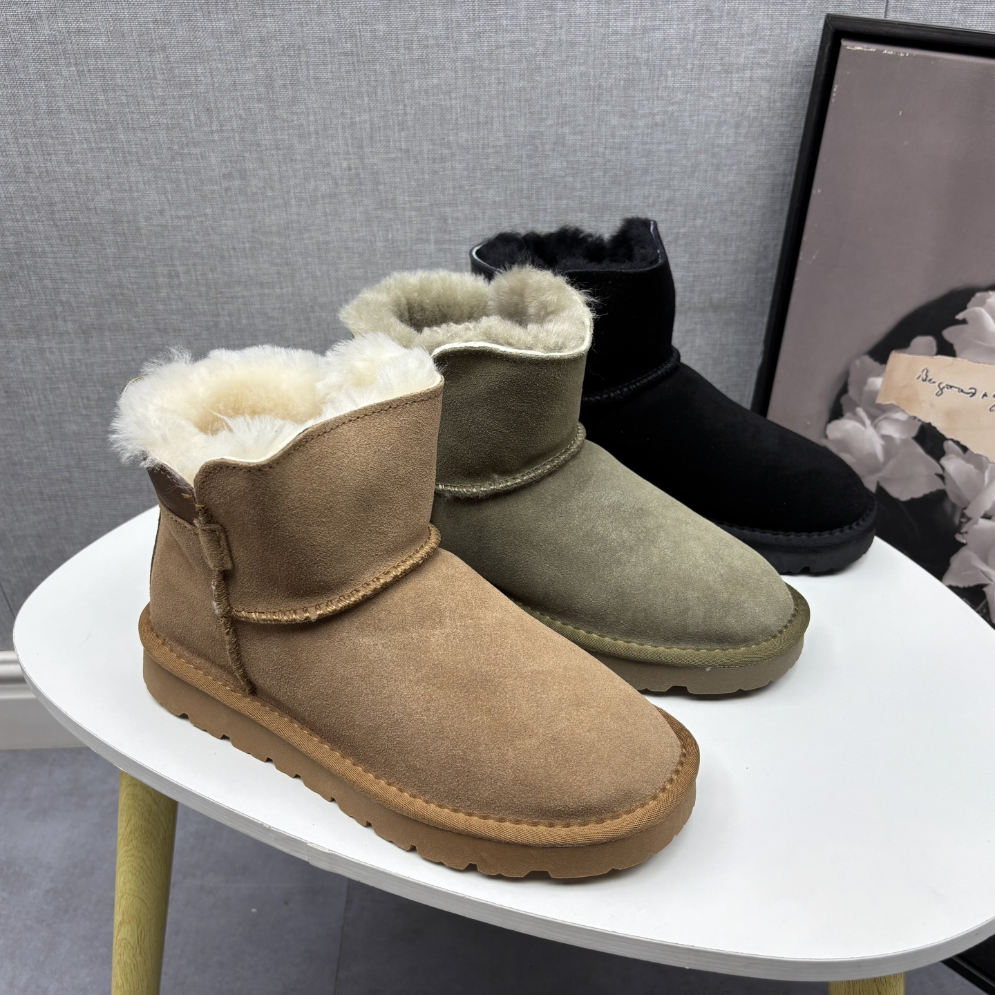 工厂2025处理冬款断码真皮女鞋雪地靴牛皮厚底羊毛松糕底女短靴