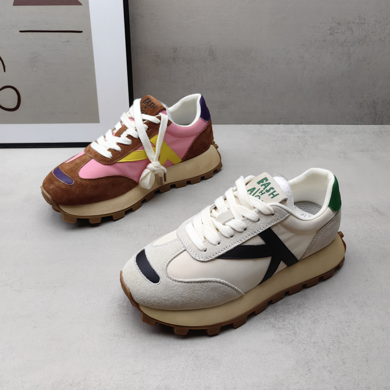 工厂断码真皮运动鞋女2025秋季新款老爹鞋阿甘鞋厚底增高女板鞋