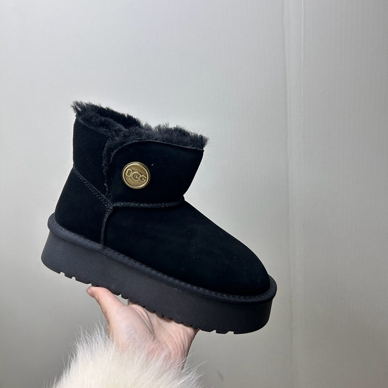 工厂2025处理冬款断码真皮女鞋雪地靴牛皮厚底套脚舒适女短靴35,女鞋,时尚雪地靴,淘宝优惠券,粉丝福利购,淘宝优惠卷