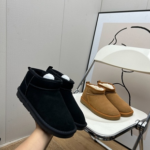 百搭平底短靴女靴 雪地靴加绒圆头时尚 2023处理秋冬断码 真皮女鞋