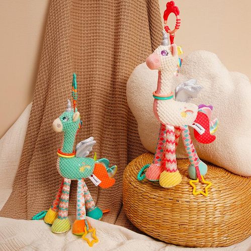 Sozzy独角兽毛绒安抚婴儿玩具0-1岁宝宝推车床挂件0-3-6个月玩具