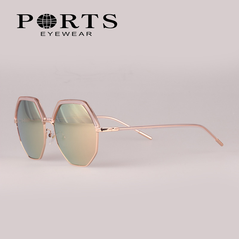 PORTS宝姿太阳眼镜女潮蛤蟆镜炫彩膜 复古墨镜水银亮膜 PSF11913