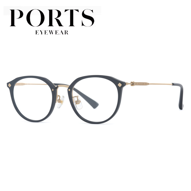 PORTS宝姿眼镜框圆框韩系百搭款渐变色可配近视镜正品 POF22525