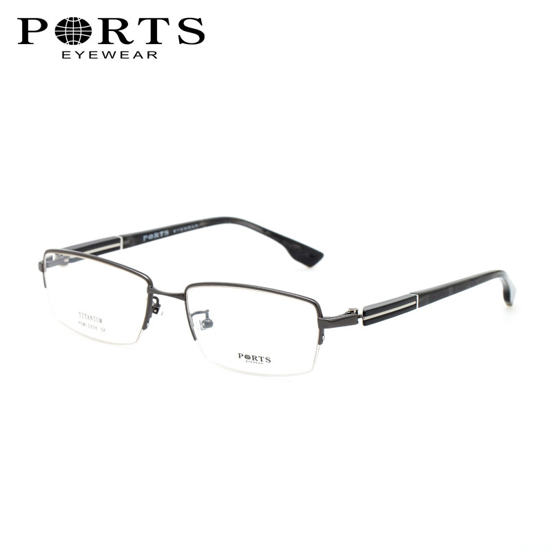 PORTS宝姿眼镜架 男休闲商务半框纯钛近视镜框 POM12801/POM12806