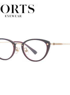 PORTS宝姿眼镜简约时尚圆框近视眼镜超轻女士镜架可配镜 POF22523