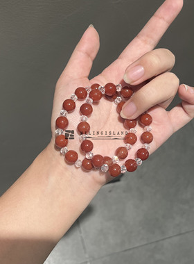 许妍同款红玛瑙手串diy女款