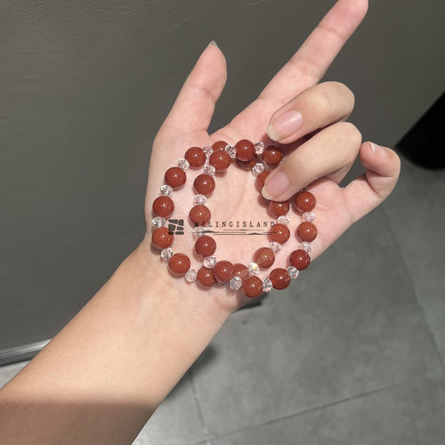 许妍同款红玛瑙手串diy女款