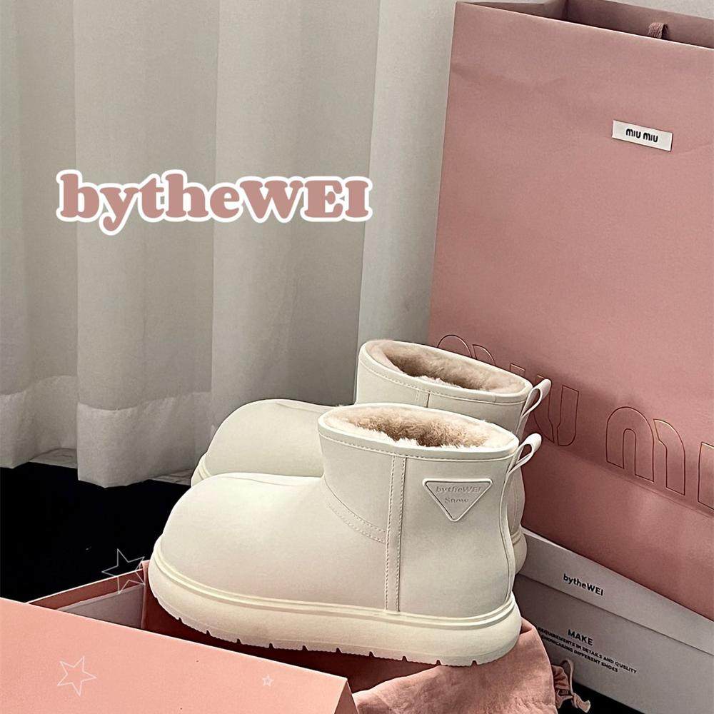 bytheWEI【豚豚雪地靴】保暖搭子冬季雪地靴白色厚底大头加绒短靴