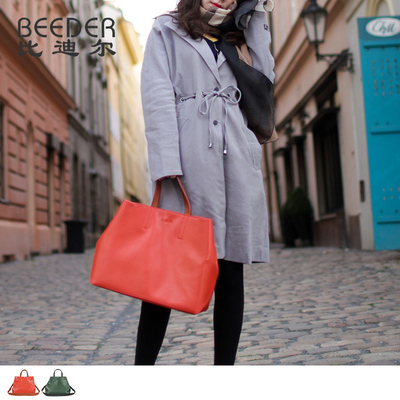 软皮欧美风单肩斜挎大包