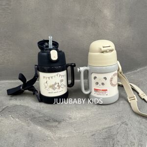 小象儿童两用吸管cottoli保温杯日本本土限定幼儿园背带水壶400ml