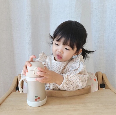 韩国膳魔foogo樱桃苹果郁金香儿童鸭嘴杯宝宝保温保冷杯直饮水杯