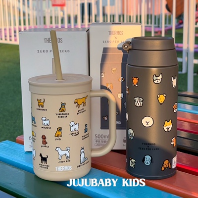 韩国正品THERMOS膳魔师小狗联名儿童保温杯保冷大容量学生专用