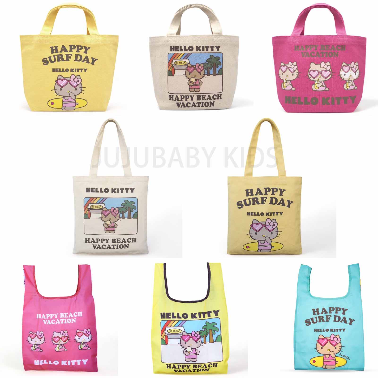 日本hello Kitty黑皮帆布包可爱购物袋手提单肩环保袋便当袋手拎