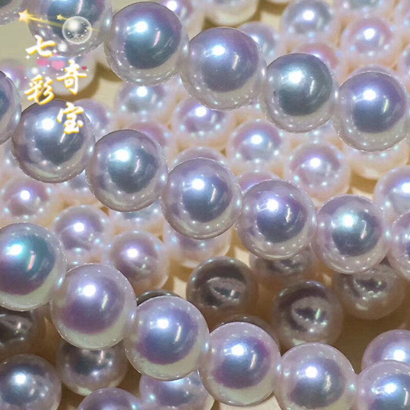 真品进口天然日本akoya 海水珍珠项链天女品质正圆强光滑皮送妈妈