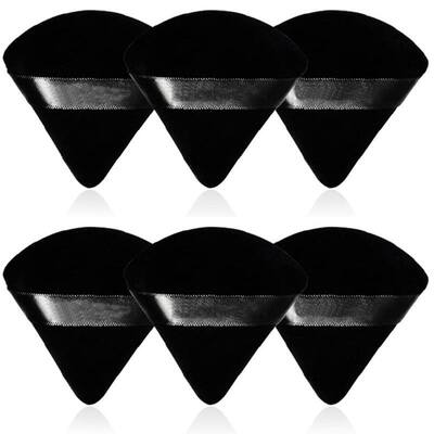 2/6Pcs Triangle Powder Puff Face Makeup Sponge Soft Velvet C