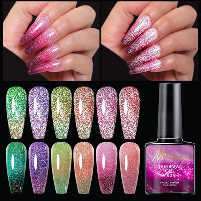 Color Changing Thermal Gel Nail Polish aurora Broken diamond