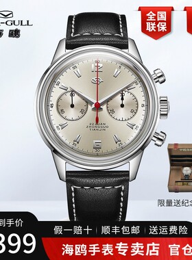 海鸥手表男士飞行员航空计时码表手动机械表男表抗美援朝纪念D304