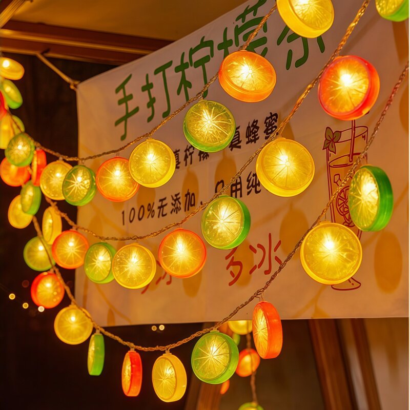 露营夜市摆摊装饰柠檬片氛围灯串