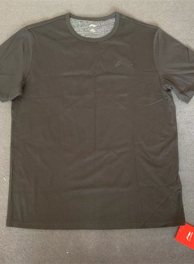 李宁正品男夏款赞助CBA篮球半袖加肥大码T恤5X6X黑色纯棉吸湿