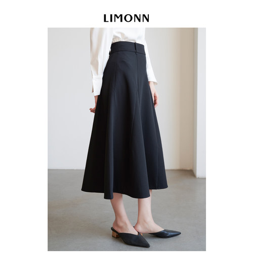 LIMONN 高级感显瘦高腰a字裙女法式复古百搭半身裙半裙通勤