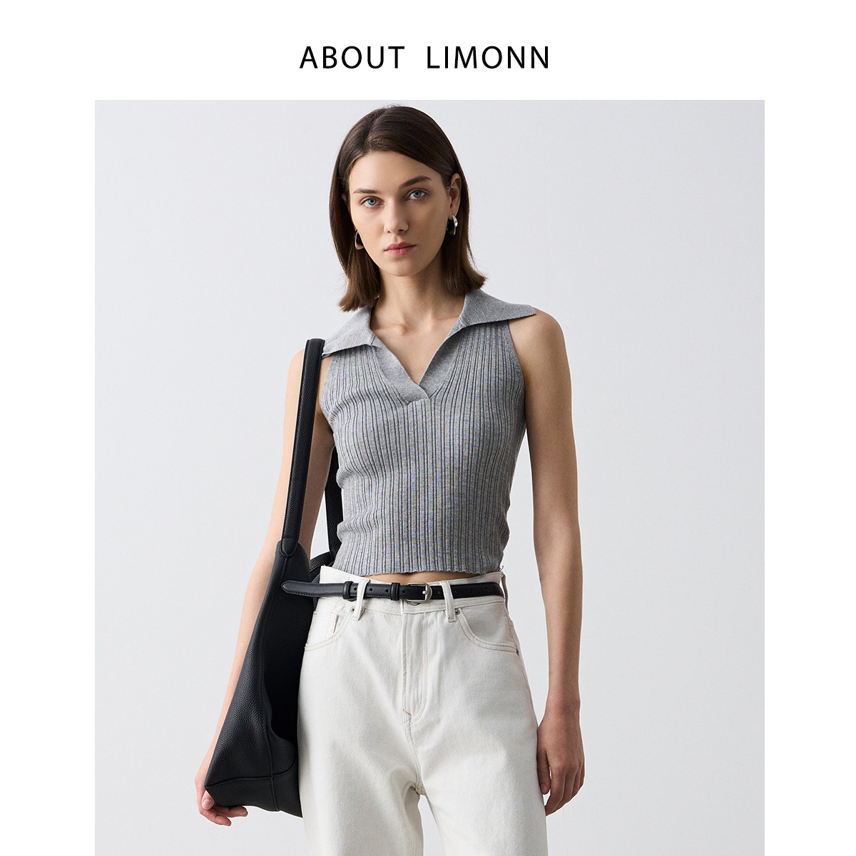 【蜜蜂服饰店】夏装POLO领美背小背心针织上衣翻领小衫