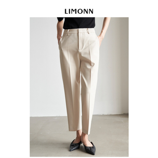 新款 LIMONN 子秋装 女通勤百搭OL职业裤 直筒显瘦高腰九分休闲西裤