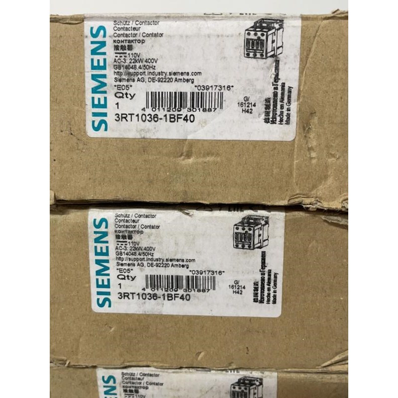 西门子接触器 3RT1036-1BF40 DC110V 全新议价