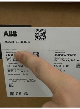 ABB变频器ACS580-01-363A-4,全新原装正品议价
