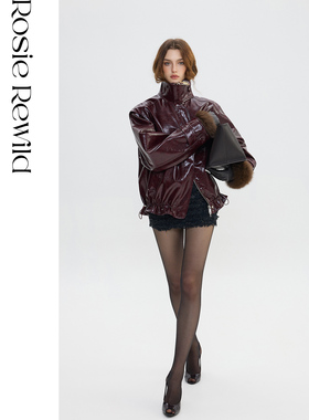 Rosie Rewild 复古又摩登 意式设计 压皱漆皮外套