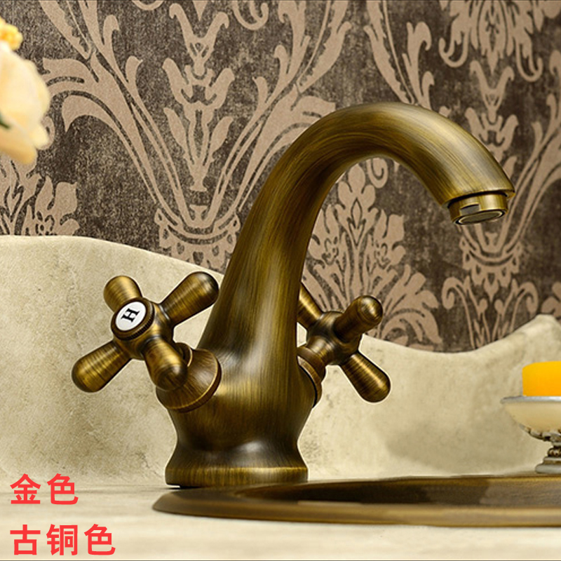 古铜色冷热包邮水龙头台下盆