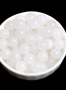 新疆和田昆仑白玉散珠子diy串珠手工编织手链项链玉石水晶材料包