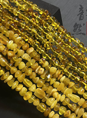 天然蜜蜡原石天然石鸡油黄蜜蜡随形糖豆琥珀金珀碎石diy散珠串珠