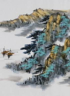 纯手绘字画书画客厅装饰画热销I092516周厚成三尺斗方国画山水画