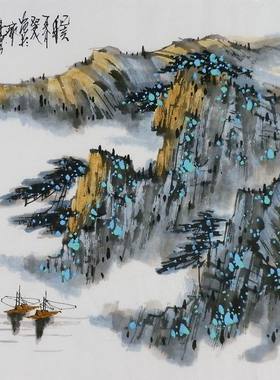 纯手绘字画书画客厅装饰画热销I092522周厚成三尺斗方国画山水画