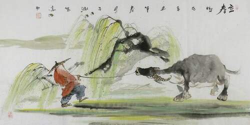 手绘国画禅意画琴棋书画酒茶雅士