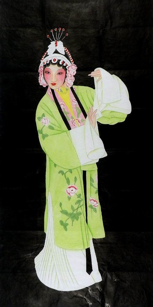 手绘字画装饰画热销YI061204四尺无款国画工笔画京剧人物仕女136