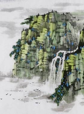 手绘字画书画客厅装饰画热销I041790周厚成三尺斗方国画山水画