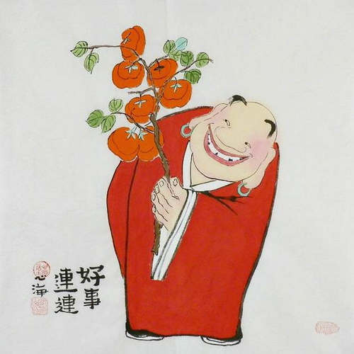 手绘禅意画国画琴棋书画事事如意