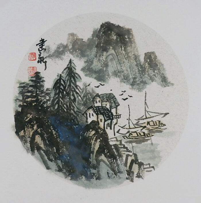 名人字画书画手绘客厅装饰画新品I042602郭建新国画山水画小品